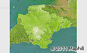 Physical Map of Devon County, satellite outside