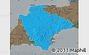 Political Map of Devon County, darken, semi-desaturated