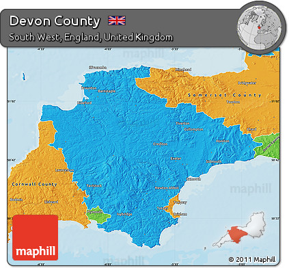 Political Map of Devon County