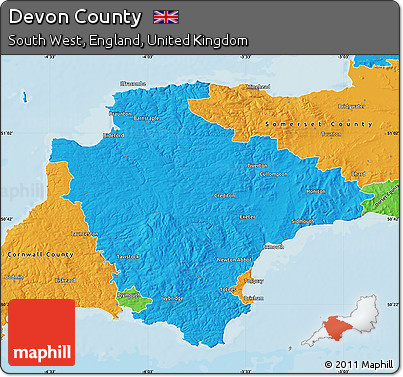 Political Map of Devon County