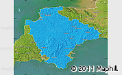 Political Map of Devon County, satellite outside