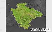 Satellite Map of Devon County, darken, desaturated
