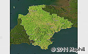 Satellite Map of Devon County, darken