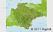 Satellite Map of Devon County, physical outside