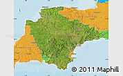Satellite Map of Devon County, political outside