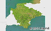 Satellite Map of Devon County, single color outside