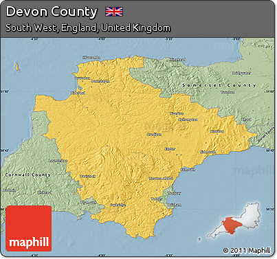 Savanna Style Map of Devon County
