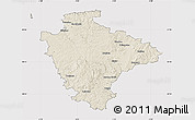 Shaded Relief Map of Devon County, cropped outside