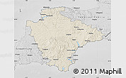 Shaded Relief Map of Devon County, desaturated
