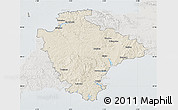 Shaded Relief Map of Devon County, lighten, semi-desaturated