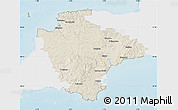 Shaded Relief Map of Devon County, single color outside