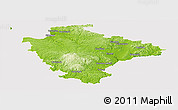Physical Panoramic Map of Devon County, cropped outside