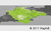Physical Panoramic Map of Devon County, darken, desaturated