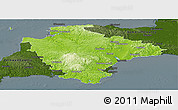 Physical Panoramic Map of Devon County, darken