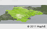Physical Panoramic Map of Devon County, darken, semi-desaturated