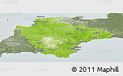 Physical Panoramic Map of Devon County, semi-desaturated