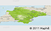 Physical Panoramic Map of Devon County, shaded relief outside