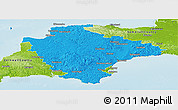 Political Panoramic Map of Devon County, physical outside