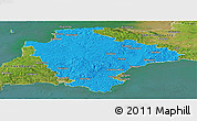 Political Panoramic Map of Devon County, satellite outside