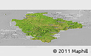 Satellite Panoramic Map of Devon County, lighten, desaturated