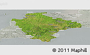Satellite Panoramic Map of Devon County, lighten, semi-desaturated