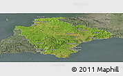 Satellite Panoramic Map of Devon County, semi-desaturated