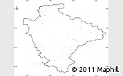 Blank Simple Map of Devon County, cropped outside, no labels