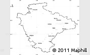 Blank Simple Map of Devon County, cropped outside