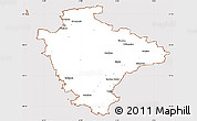 Classic Style Simple Map of Devon County, cropped outside