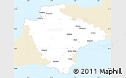Classic Style Simple Map of Devon County, single color outside