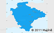 Political Simple Map of Devon County, single color outside