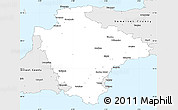 Silver Style Simple Map of Devon County