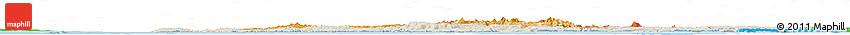 Shaded Relief Horizon Map of South West, political shades outside