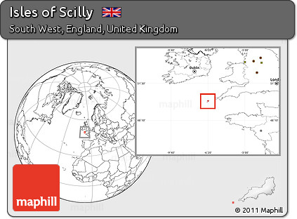Blank Location Map of Isles of Scilly