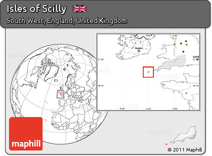 Blank Location Map of Isles of Scilly, highlighted parent region