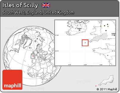 Blank Location Map of Isles of Scilly, highlighted parent region