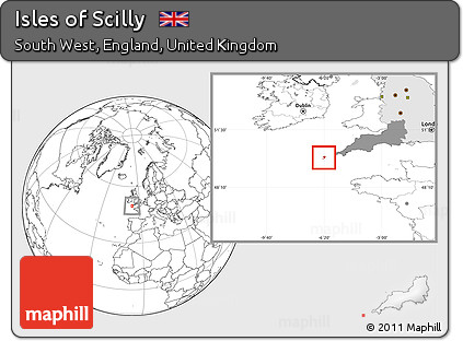 Blank Location Map of Isles of Scilly, highlighted parent region, highlighted grandparent region