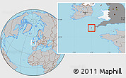 Gray Location Map of Isles of Scilly, highlighted country, highlighted grandparent region