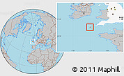 Gray Location Map of Isles of Scilly, highlighted grandparent region