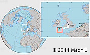 Gray Location Map of Isles of Scilly, highlighted parent region, within the entire country