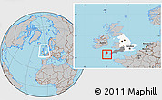 Gray Location Map of Isles of Scilly, highlighted parent region, highlighted grandparent region, within the entire country