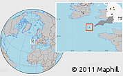 Gray Location Map of Isles of Scilly, highlighted parent region, highlighted grandparent region
