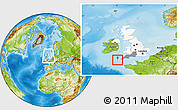 Physical Location Map of Isles of Scilly, highlighted country, highlighted parent region, within the entire country