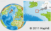 Physical Location Map of Isles of Scilly, highlighted country, highlighted parent region