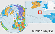 Political Location Map of Isles of Scilly, highlighted grandparent region