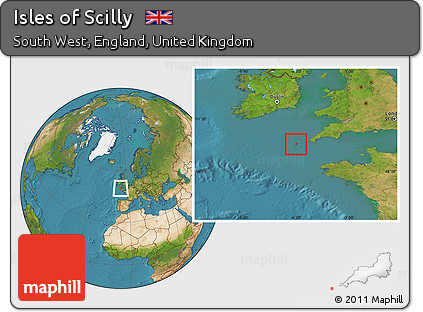 Satellite Location Map of Isles of Scilly
