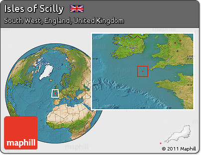 Satellite Location Map of Isles of Scilly