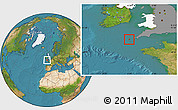 Satellite Location Map of Isles of Scilly, highlighted country, highlighted grandparent region