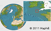 Satellite Location Map of Isles of Scilly, highlighted grandparent region