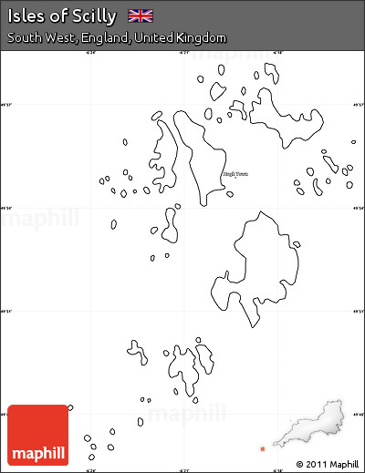 Blank Simple Map of Isles of Scilly